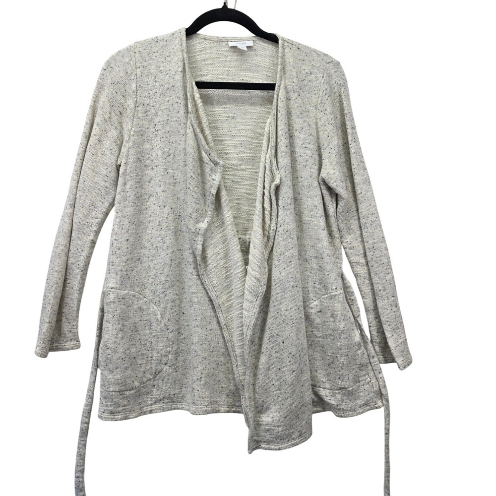 Pure Jill J. Jill Cardigan Sweater Womens Small Petite Ivory Speckled Open Front